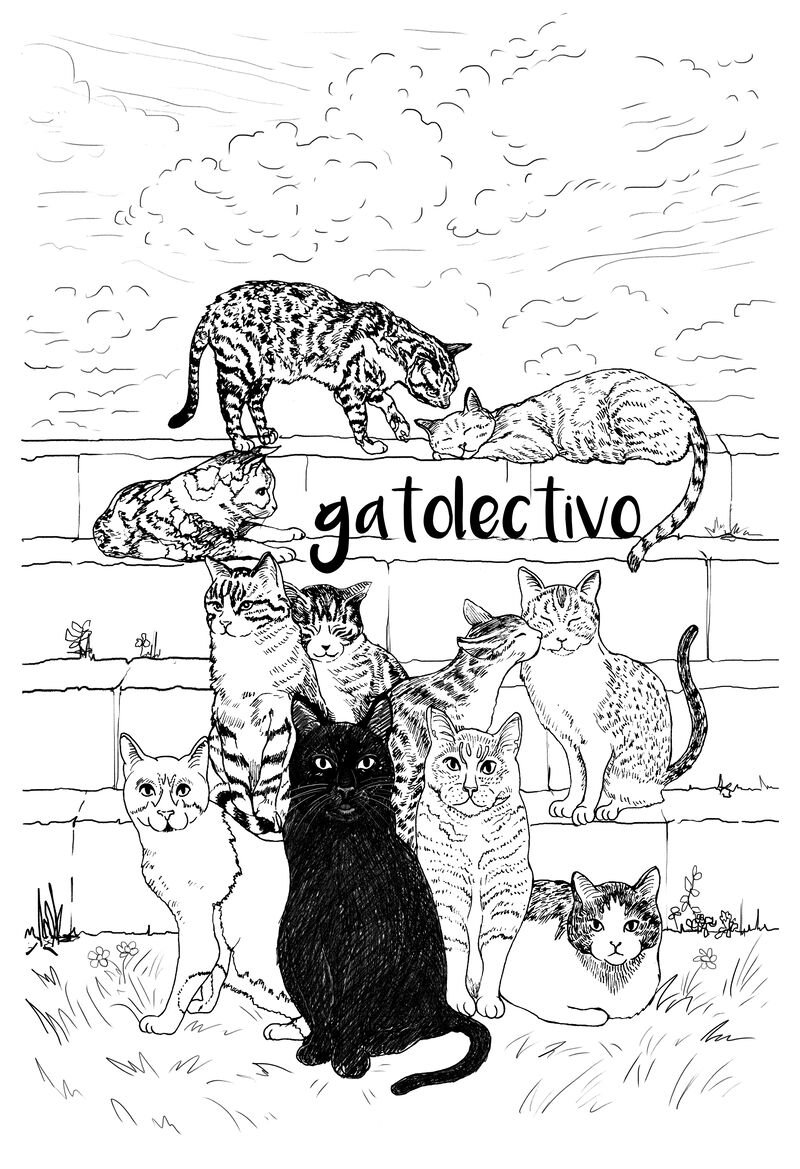 Ilustración Gatolectivo - Colonia de gatos